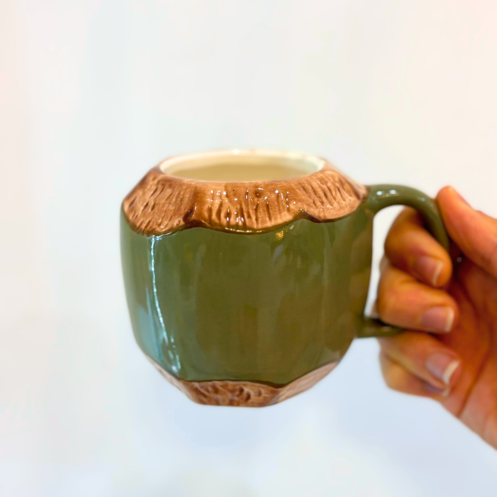 ISLAND TRADERS Coconut Mug OLIVE