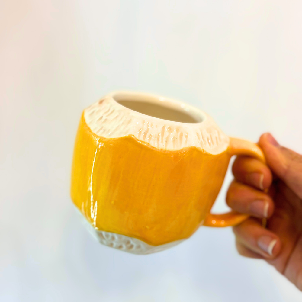 ISLAND TRADERS Coconut Mug MUSTARD