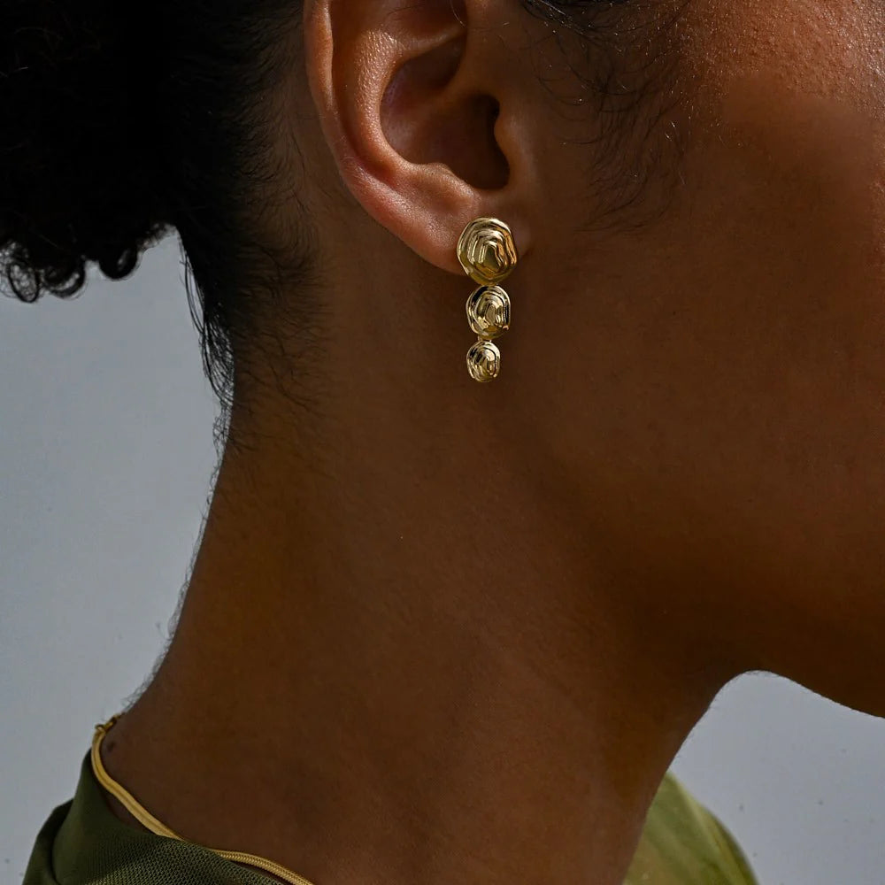 LT Contour Drop Earrings GOLD