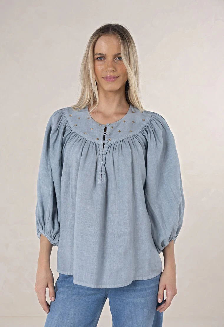 HUMIDITY Baroque Blouse MISTY GREY