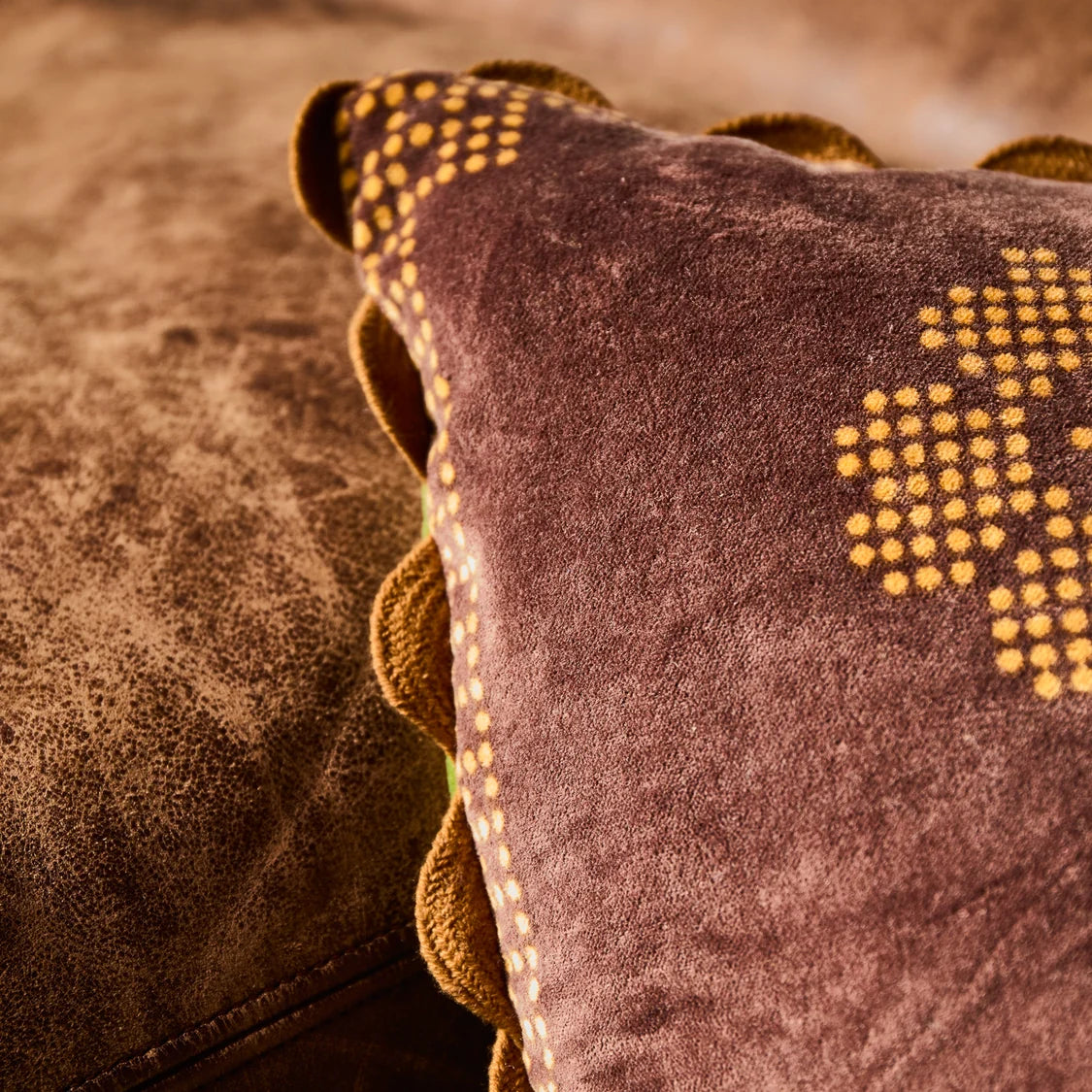 SAGE X CLARE Bonny Reversible Velvet Cushion TIGERS EYE