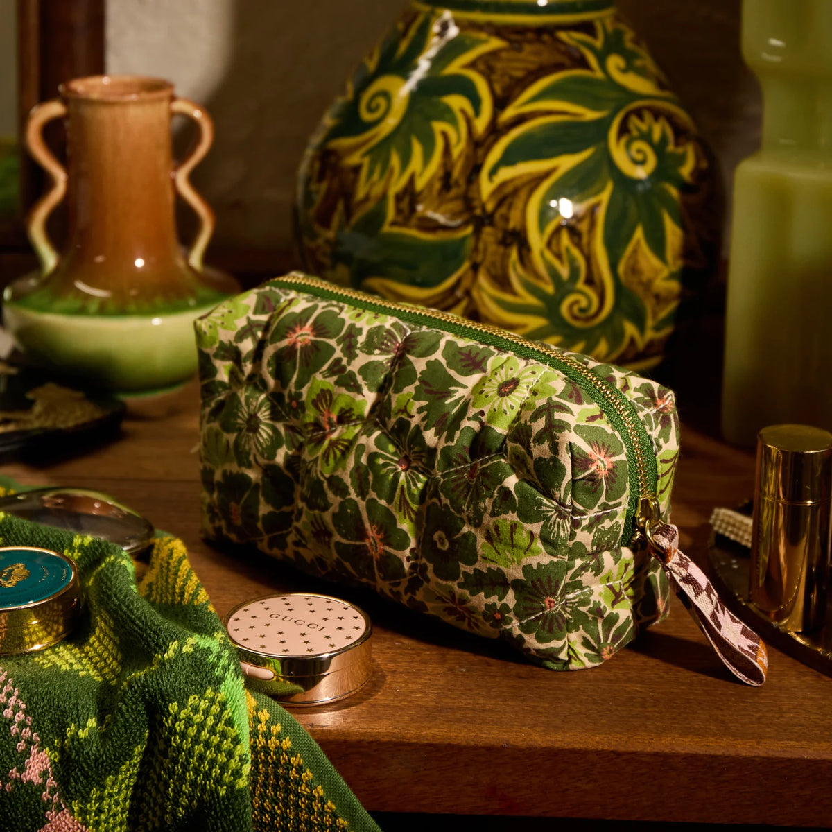 SAGE & CLARE Magnolia Travel Pouch CACTUS GREEN