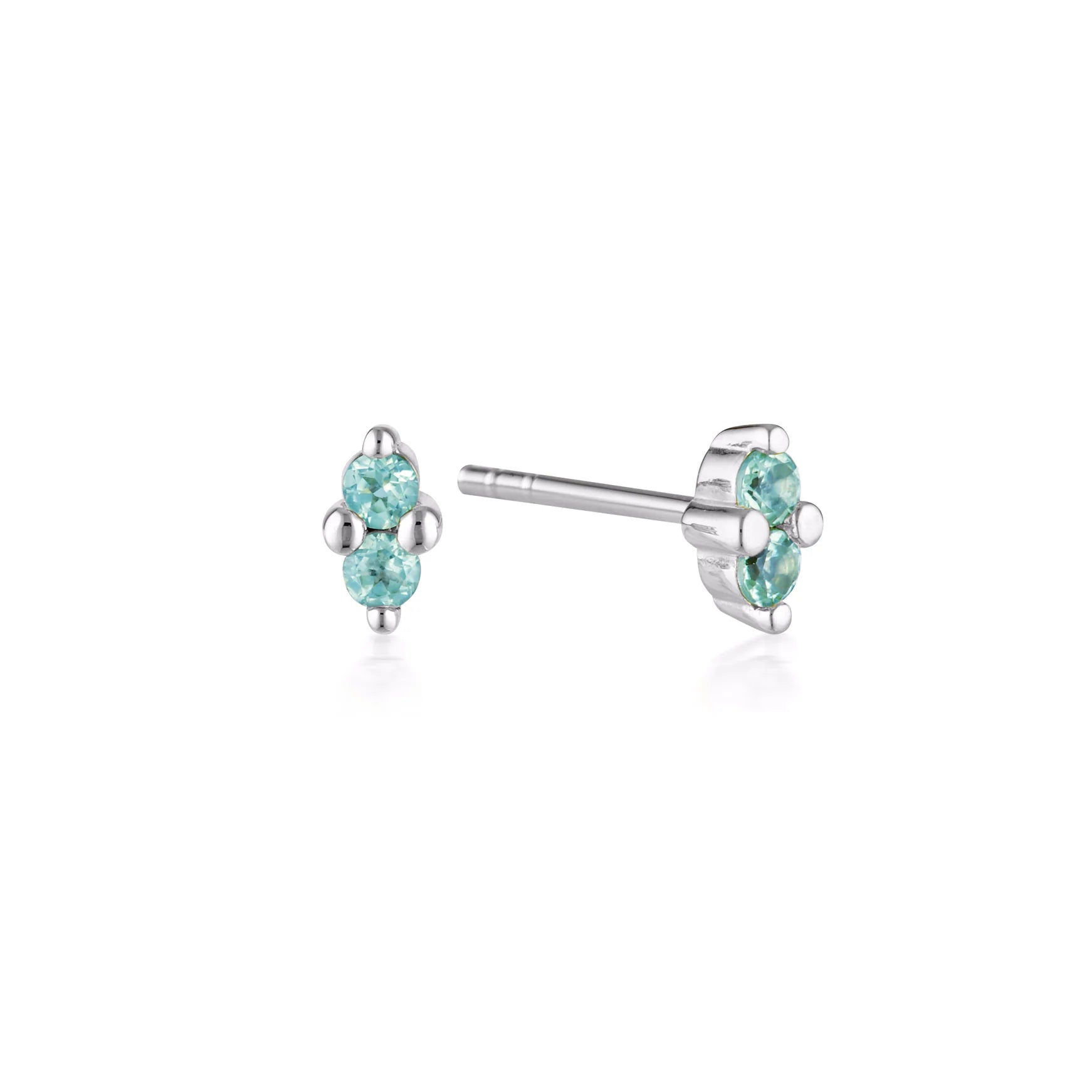 LINDA Birthstone Stud BLUE TOPAZ SILVER