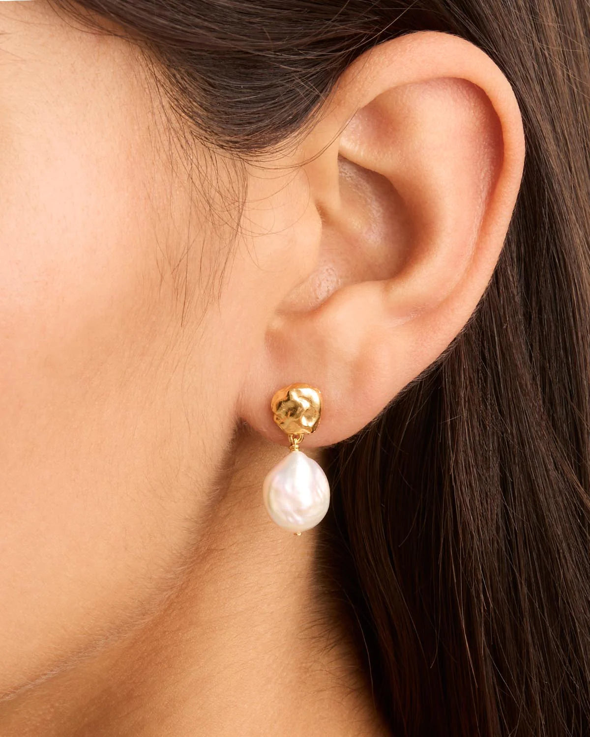 By Charlotte Endless Grace Pearl Drop Earrings GOLD
