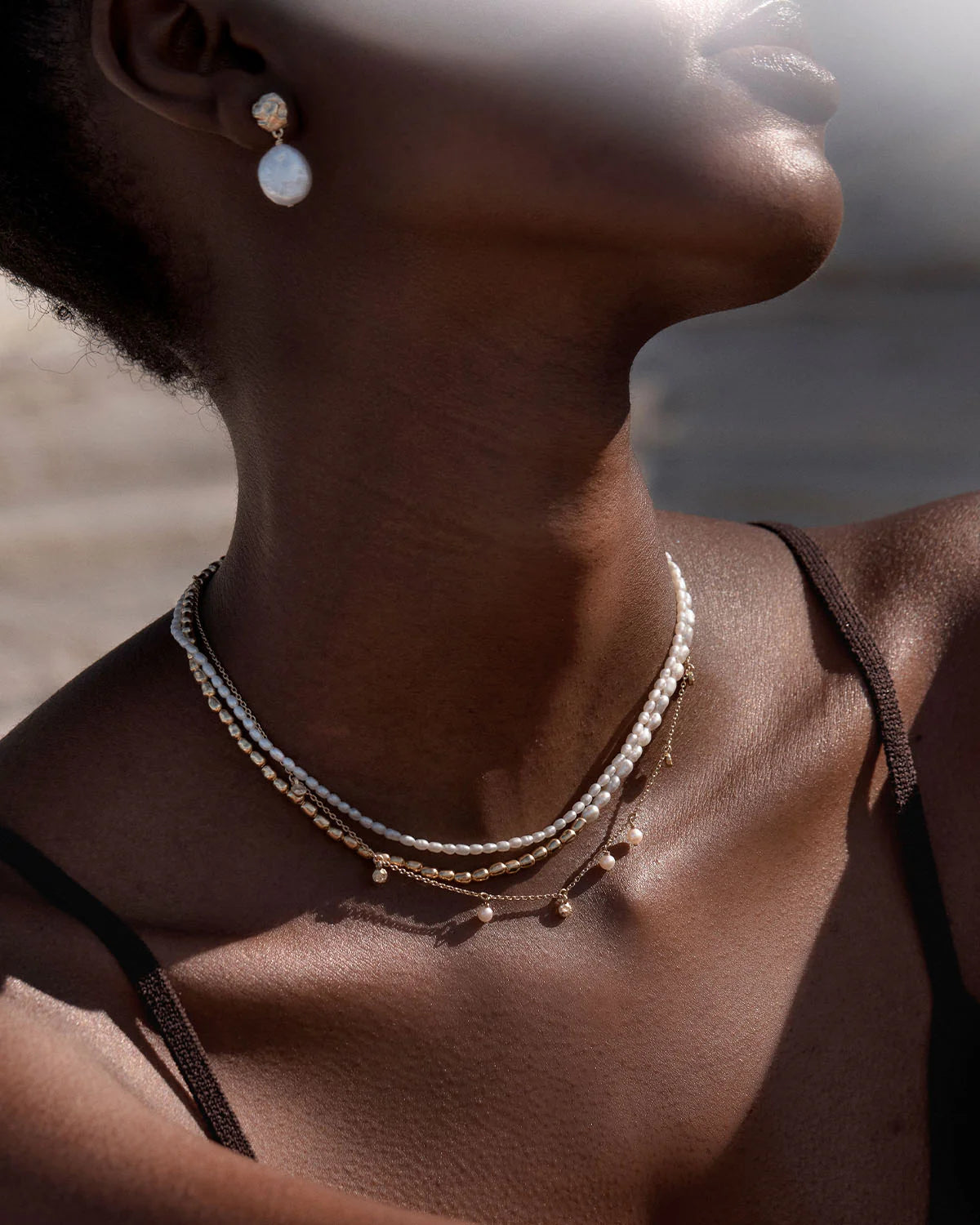 By Charlotte Endless Grace Pearl Drop Earrings GOLD