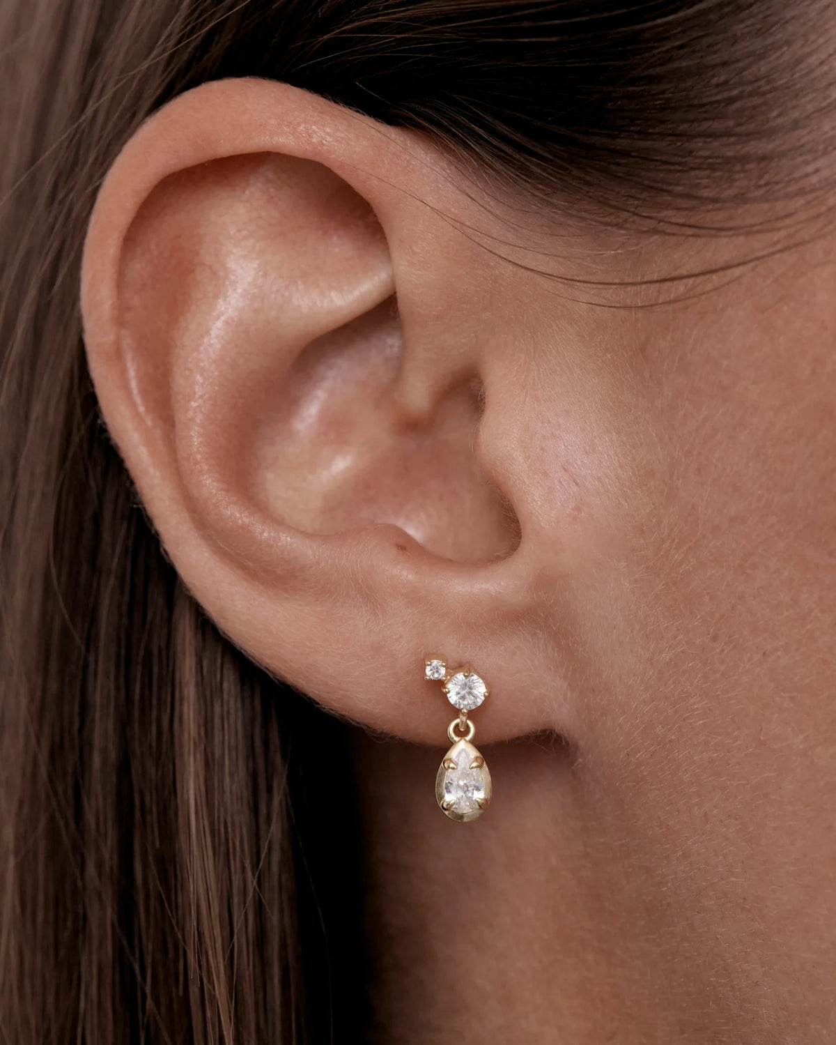 By Charlotte Quiet Radiance Drop Studs GOLD
