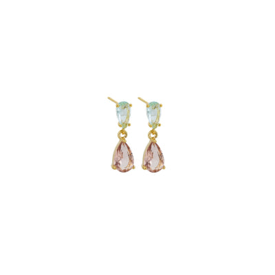 Crystal Teardrop GOLD / PEACH