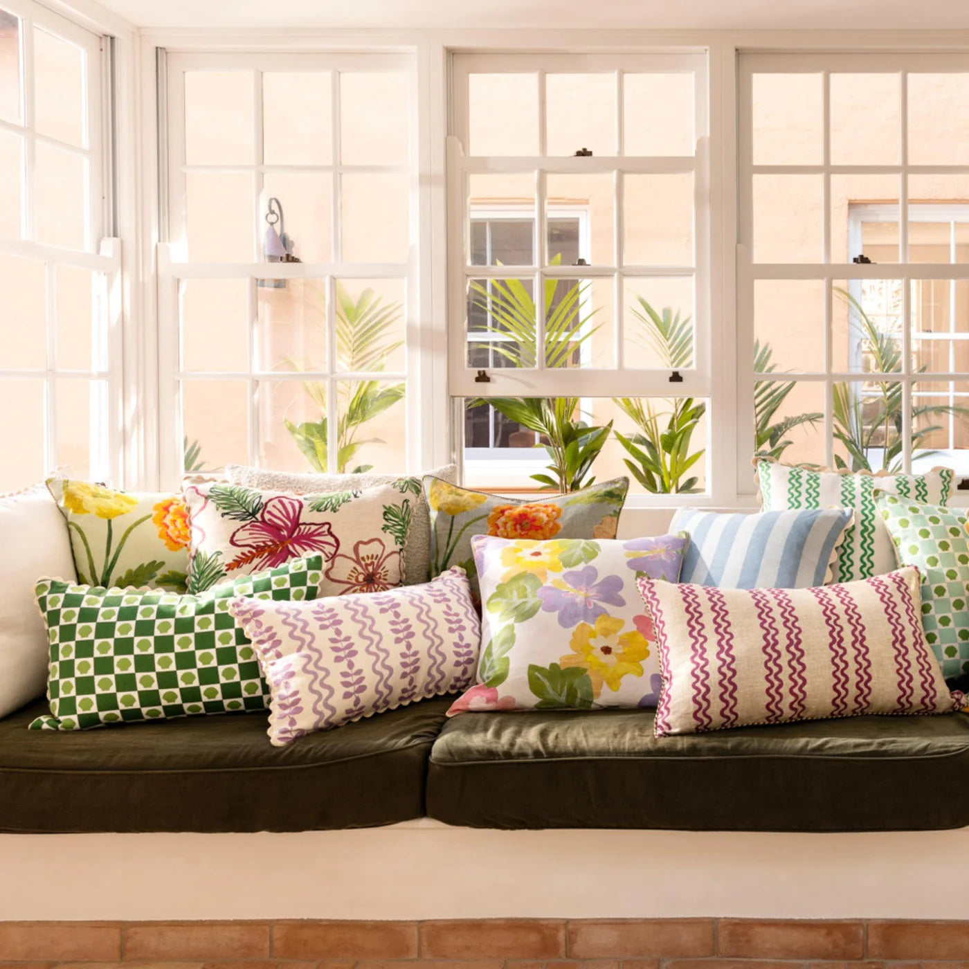 BONNIE & NEIL Cushion FERNS & WAVES LILAC 40 x 60