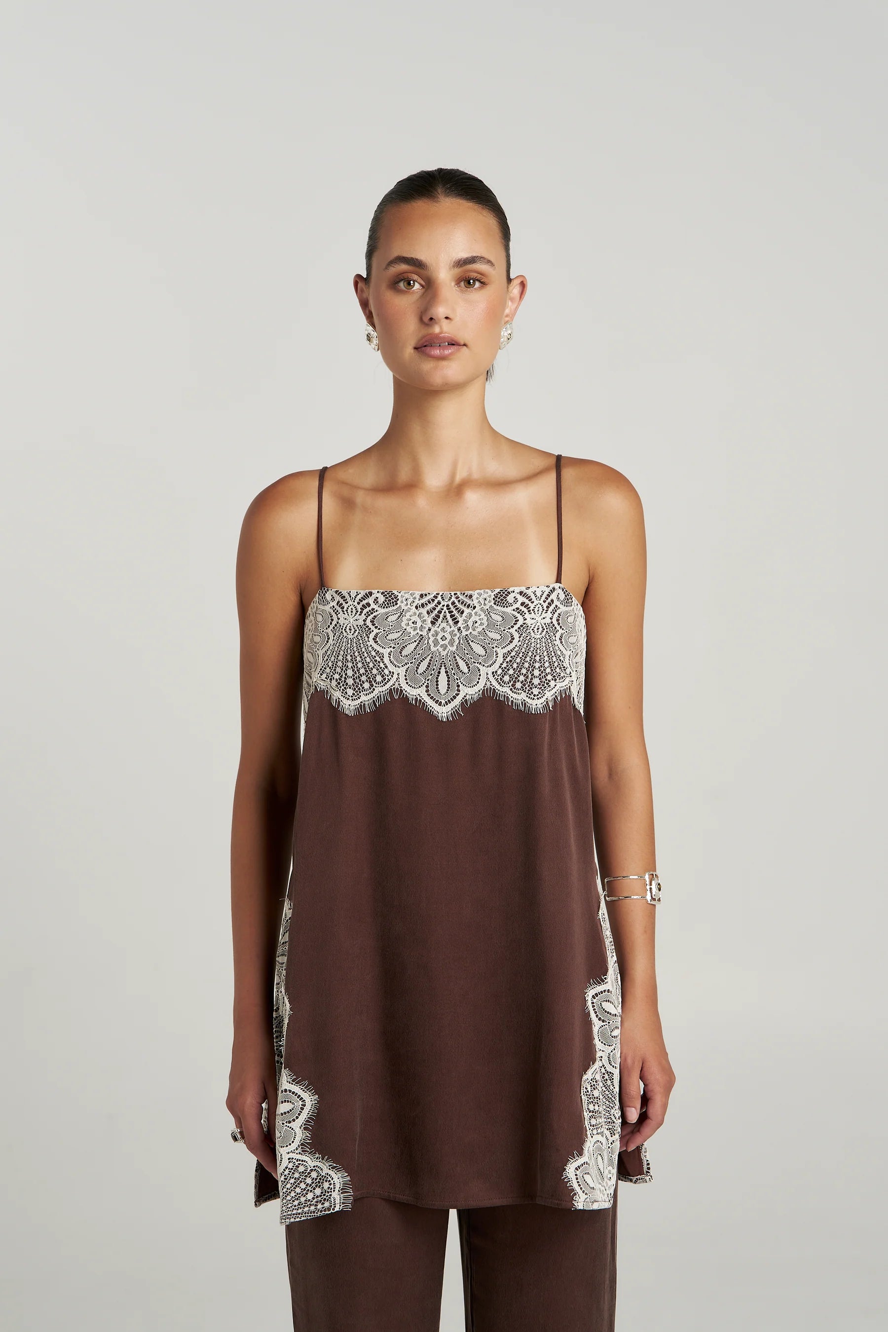 SUMMI SUMMI Florence Shift Top ESPRESSO