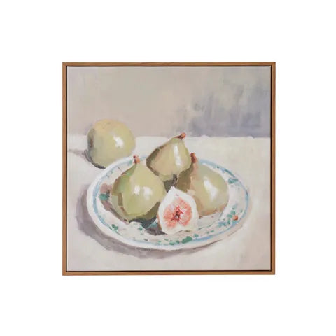 YUMA Teak Frame Oil Print 40 x 40cm