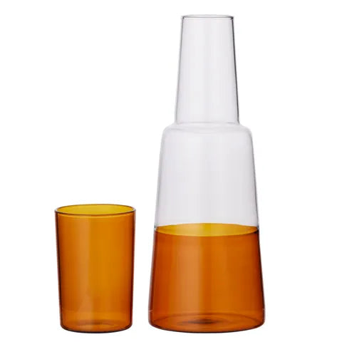 Blyton Carafe & Glass AMBER