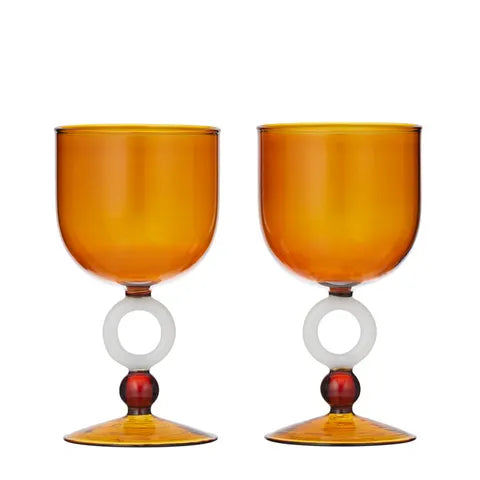 TYBALT Wine Glasses Set 2 AMBER