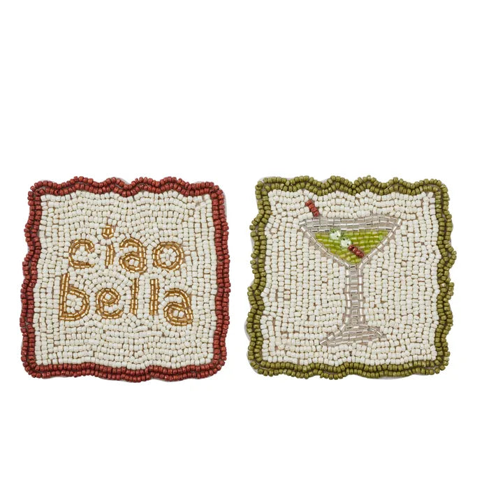 Ciao Martini Beaded Coasters Set 2