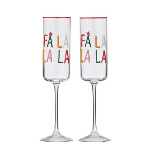 FA LA LA LA Glass Flutes Set 2