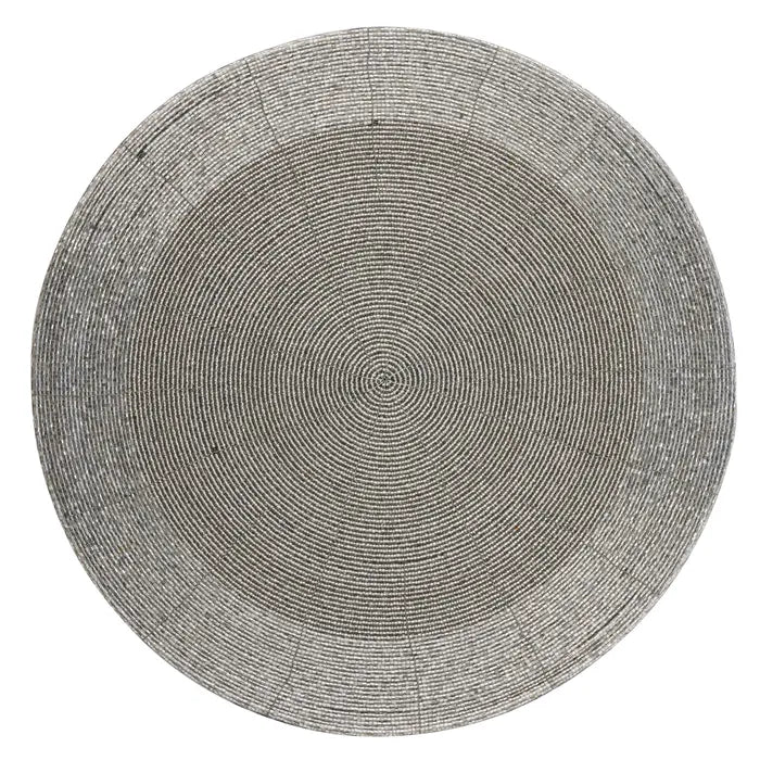 Beaded Placemats SILVER Set 4