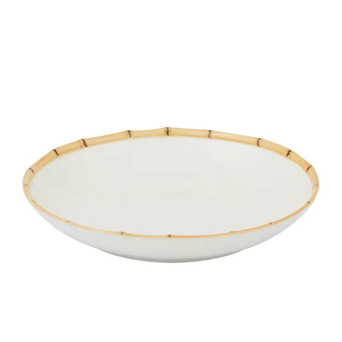 Bamboo Ceramic Salad Bowl WHITE