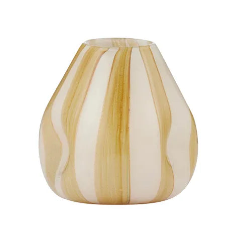 ALICE Glass Vase IVORY / MUSTARD