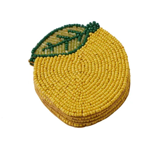Citron Beaded Coasters SET 4