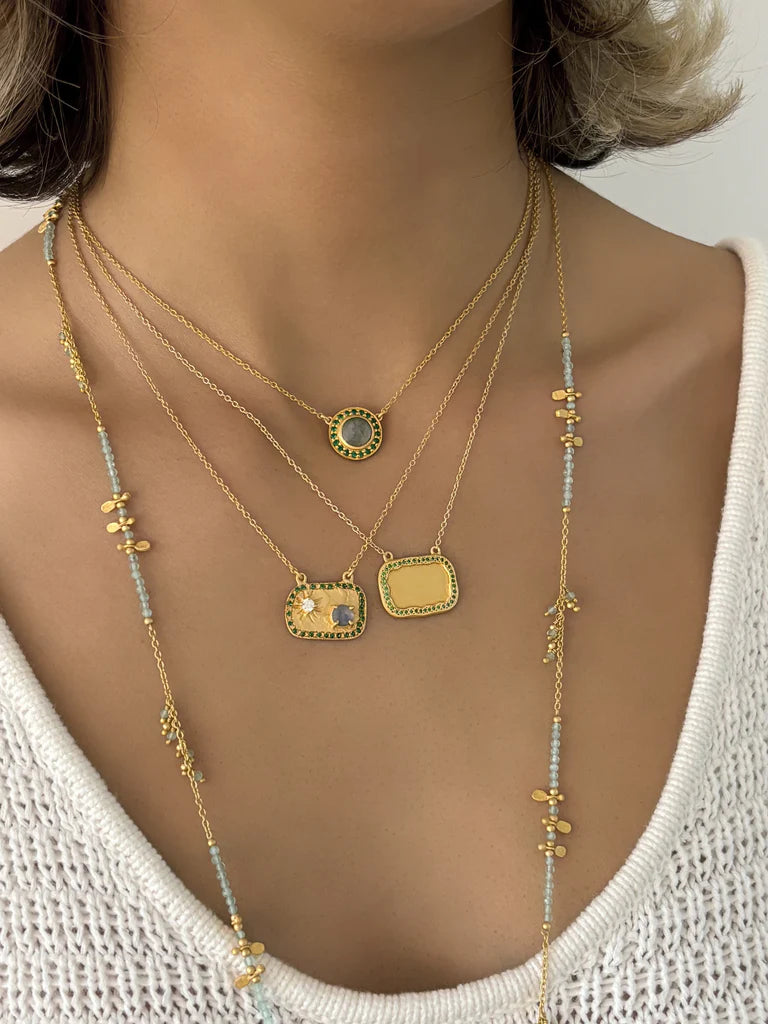 RT24 Gold Fez Necklace LABRADORITE