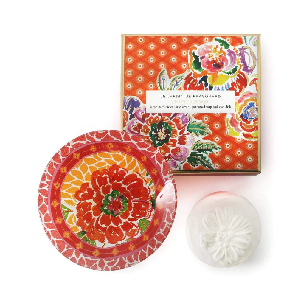 FRAGONARD Soap & Dish Set TILLEUL CEDRAT
