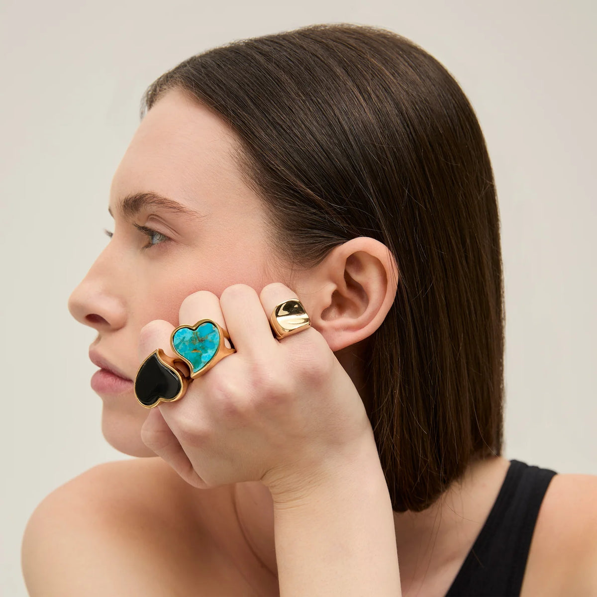 GAS BIJOUX Mirage Heart Ring Turquoise