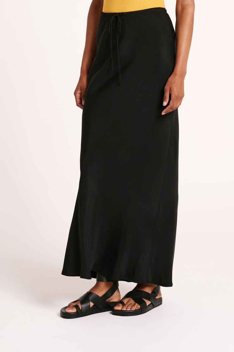 NUDE LUCY Lea Cupro Skirt BLACK