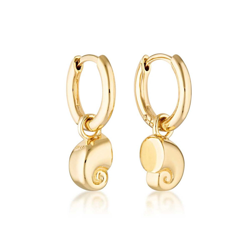 LT - Nautilus Charm Huggies - GOLD