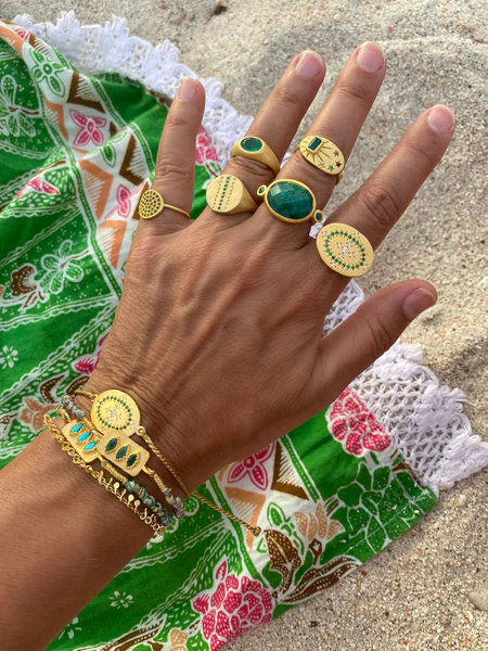 Ruby Teva Disc Bracelet GOLD