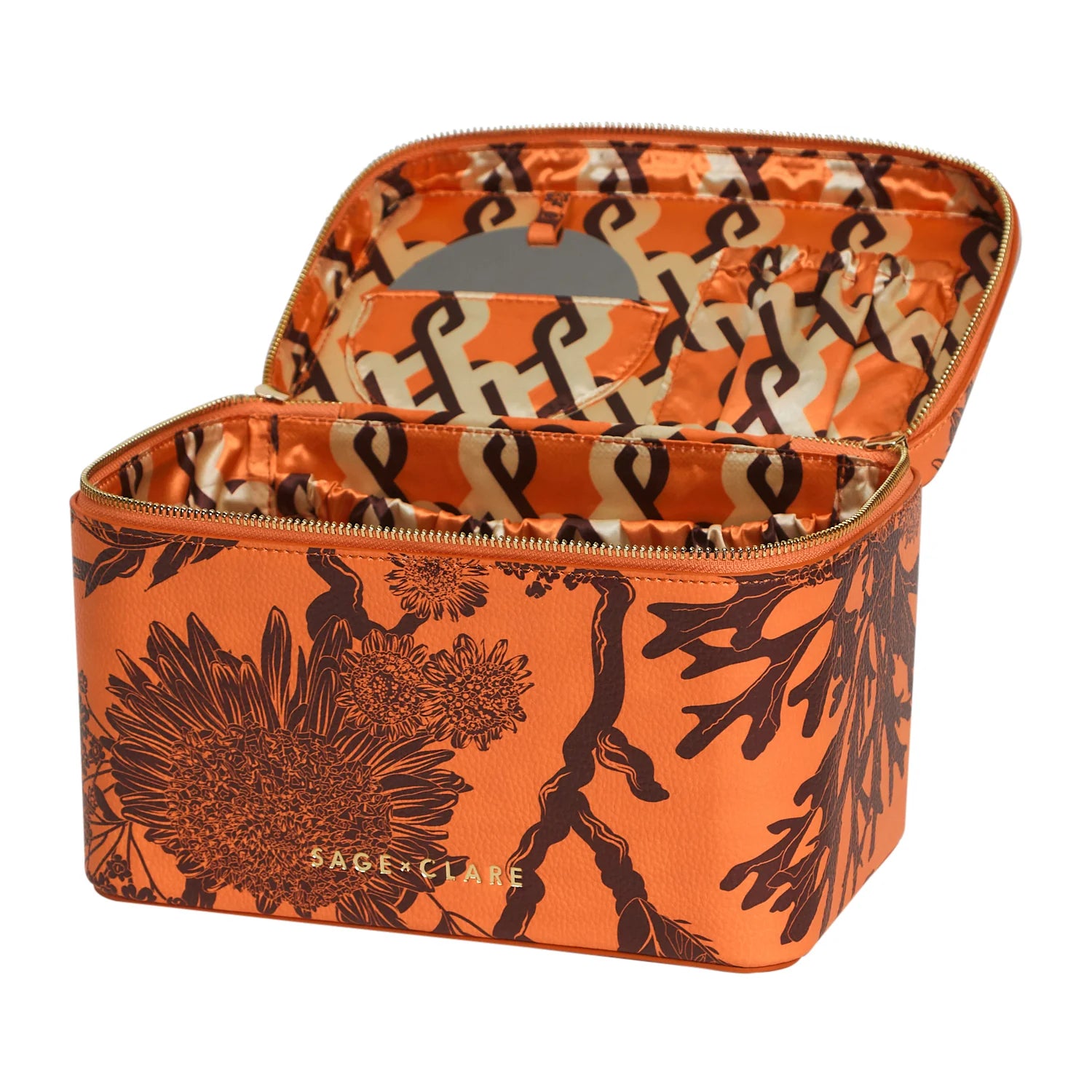 SAGE & CLARE Delphine Vanity Case VIVID CORAL