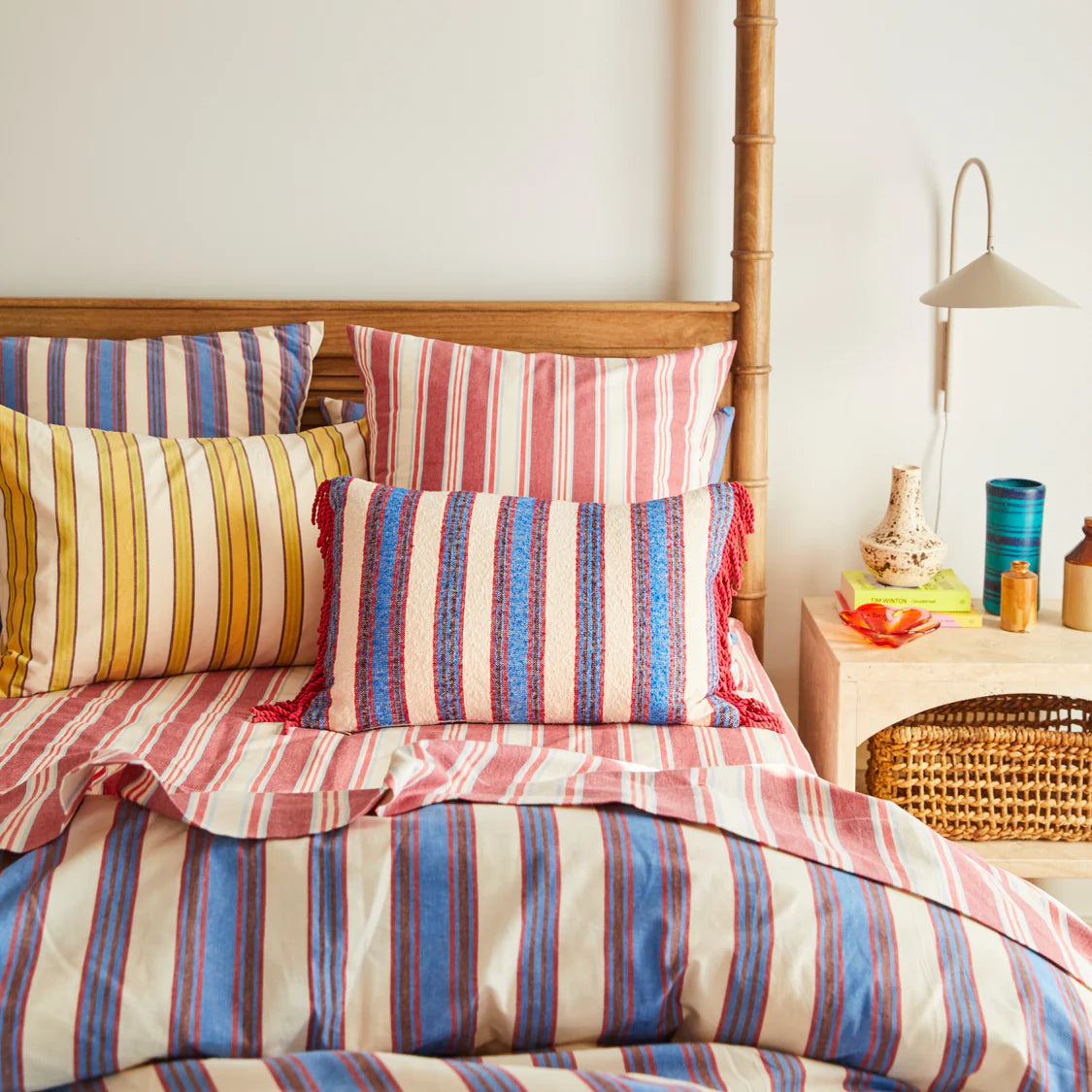 SAGE X CLARE Selene Woven Cushion Azure