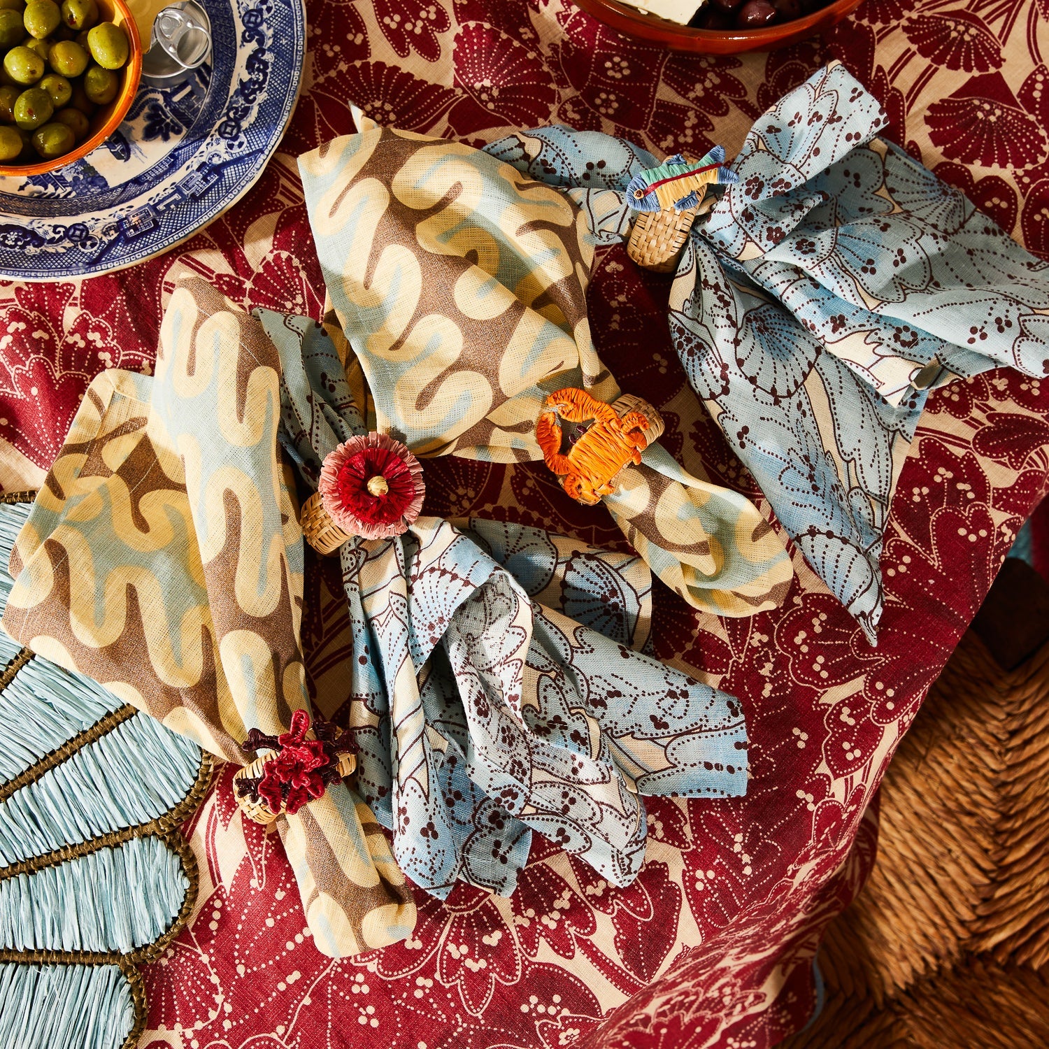 SAGE X CLARE Lucia Napkin Set CERULEAN