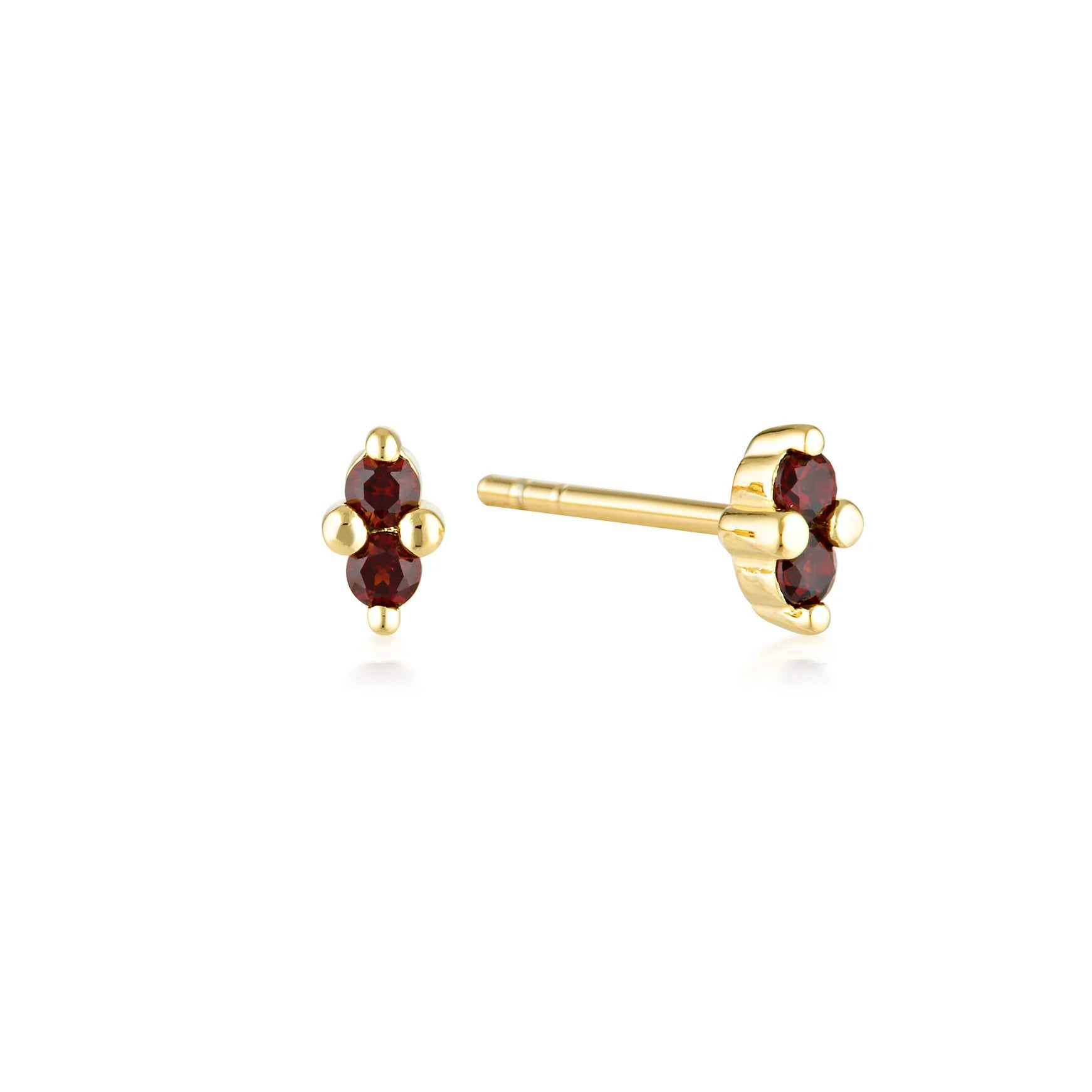 LINDA Birthstone Stud GARNET GOLD
