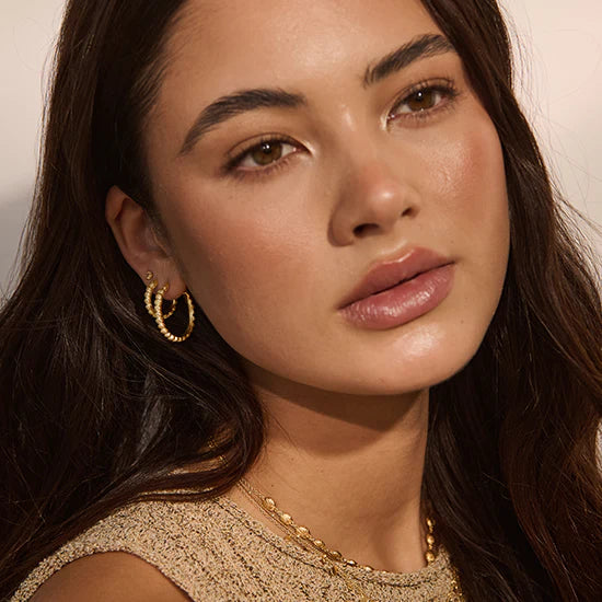 MURKANI Soul Protector Medium Shell Hoops GOLD