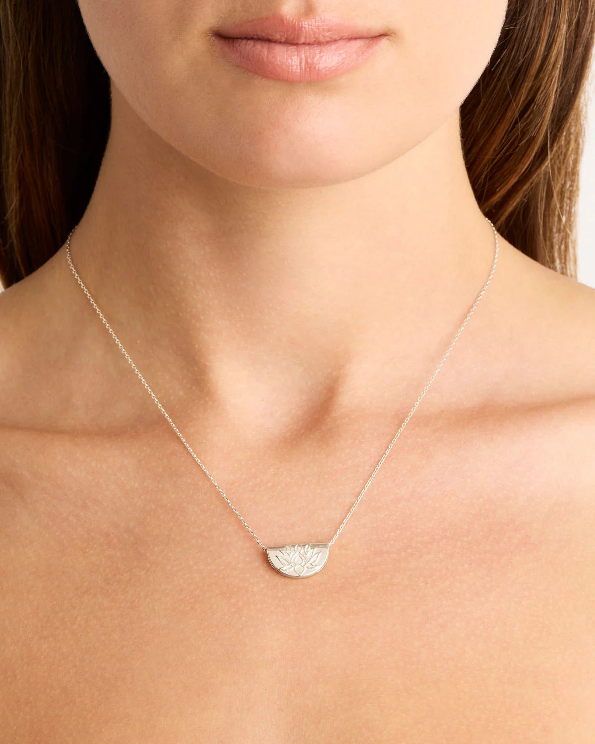 By Charlotte Lotus Short Necklace SILVER