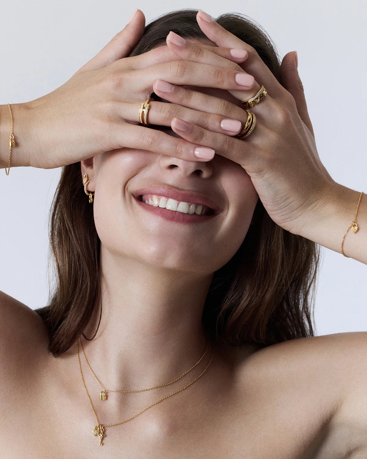 By Charlotte Crystal Lotus Padlock Necklace GOLD