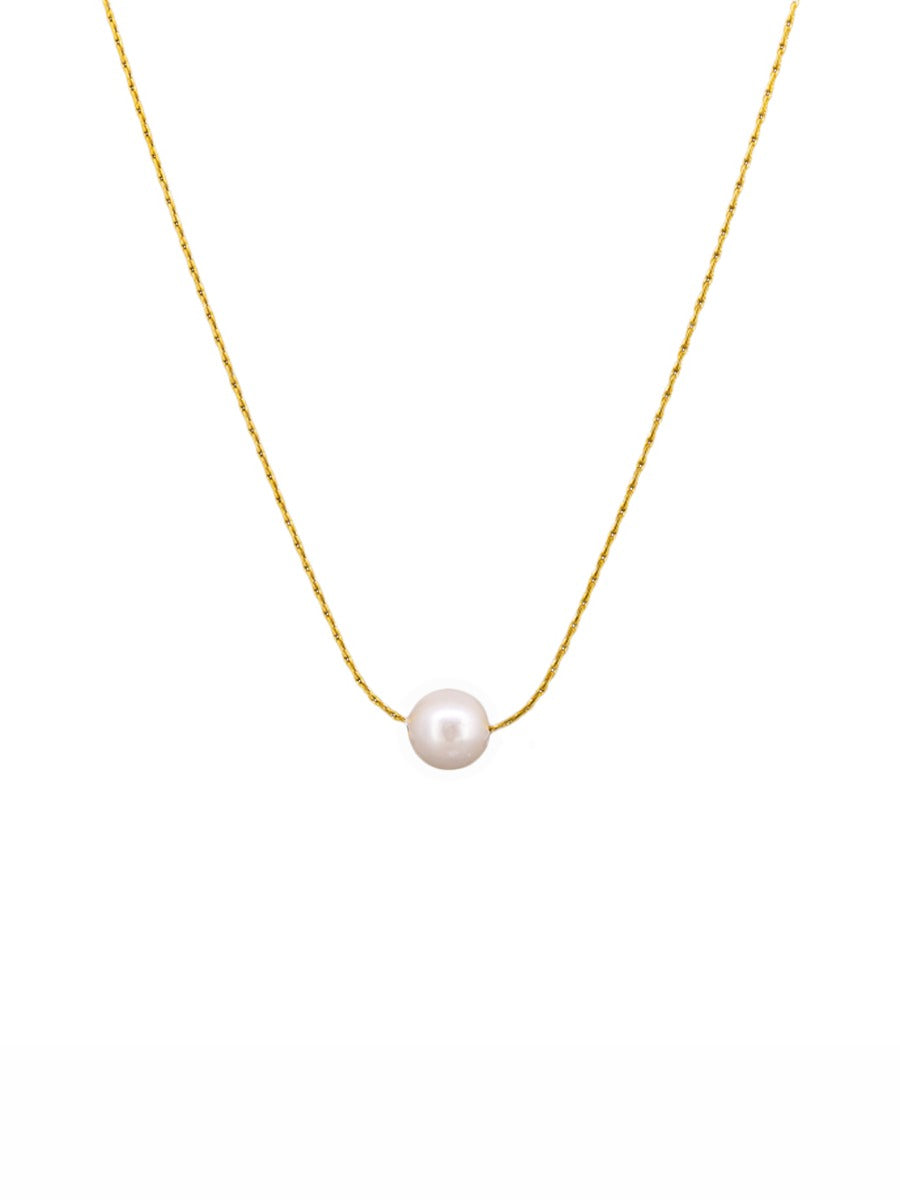Gold Pearl Ball Necklace