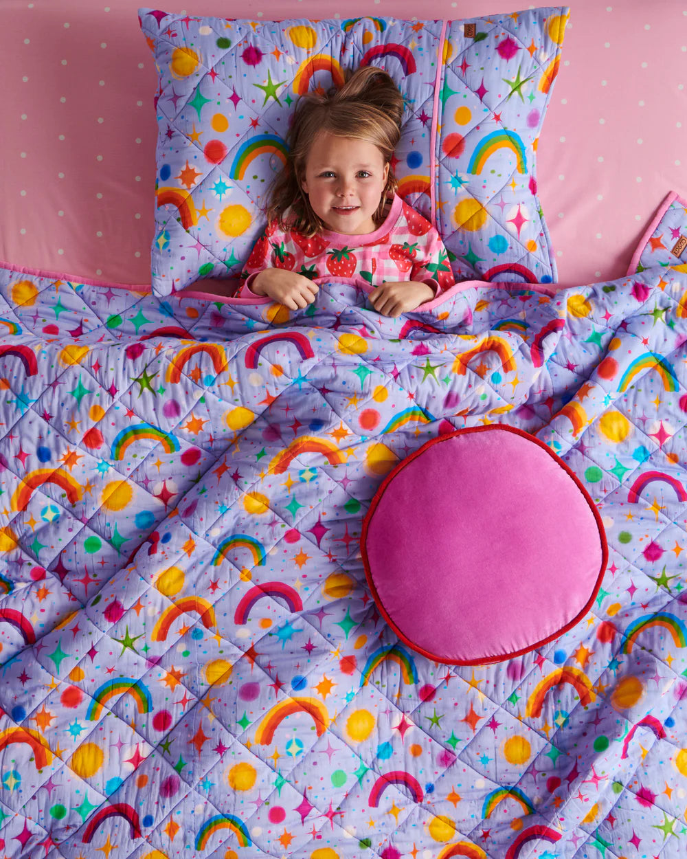 KIP & CO Velvet Pea Cushion PINK AMBITION