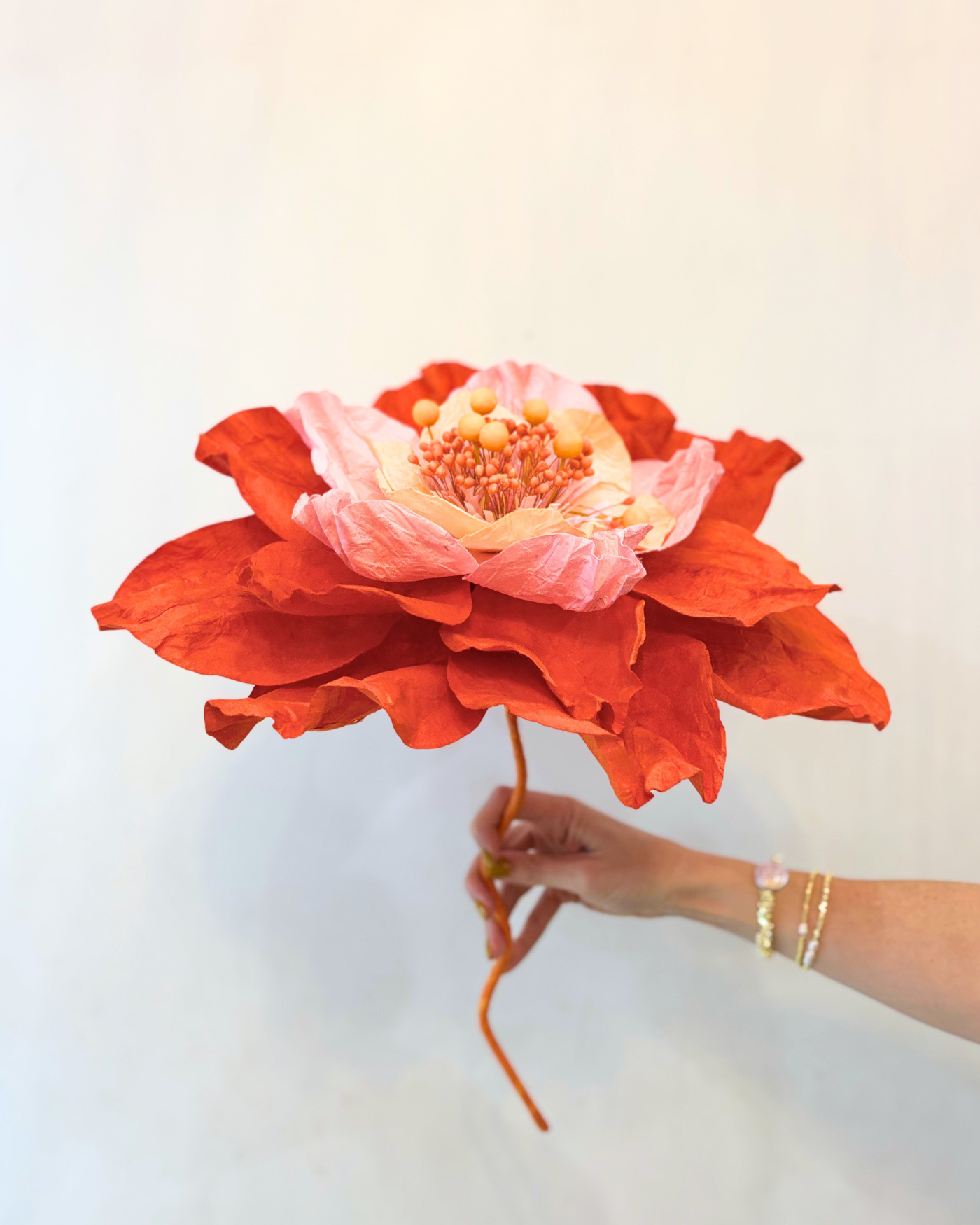 POPPY Paper Flower ORANGE
