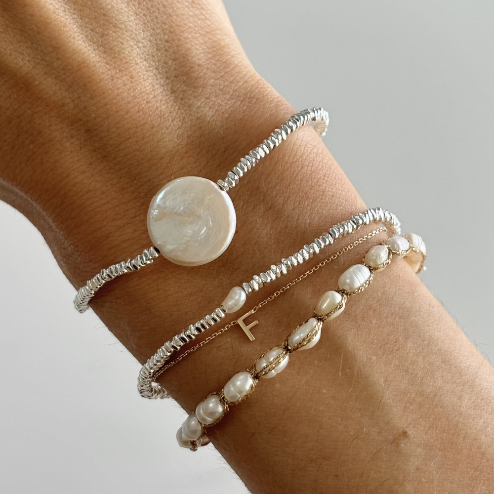 HEI TAI Silver Bracelet ROUND FRESHWATER PEARL