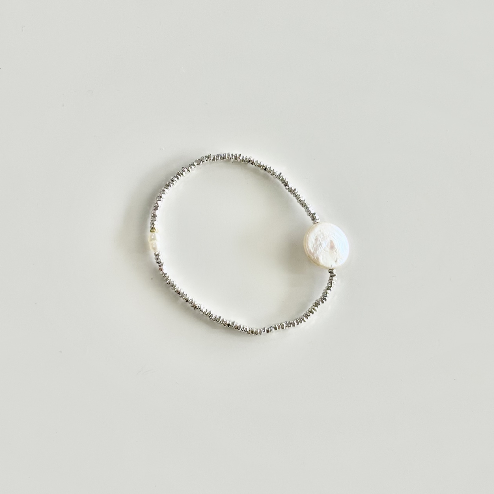 HEI TAI Silver Bracelet ROUND FRESHWATER PEARL