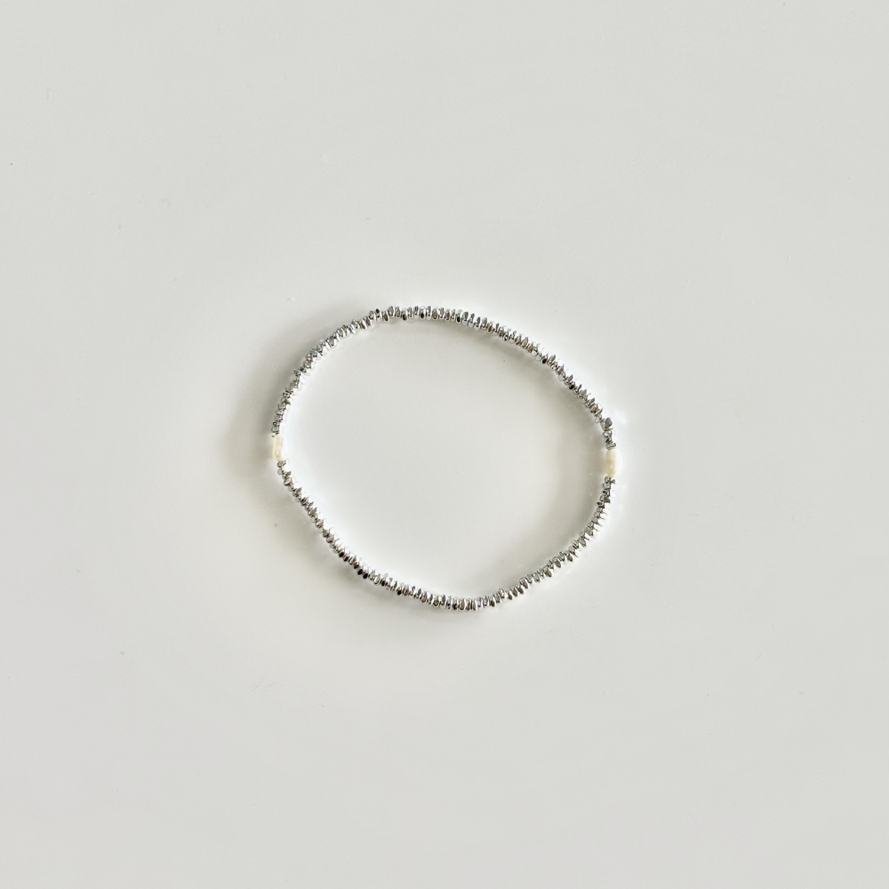 HEI TAI Silver Bracelet TWO TINY PEARLS