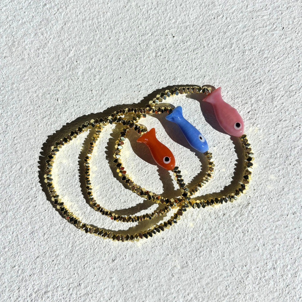 HEI TAI Gold Charm Bracelet ORANGE FISH