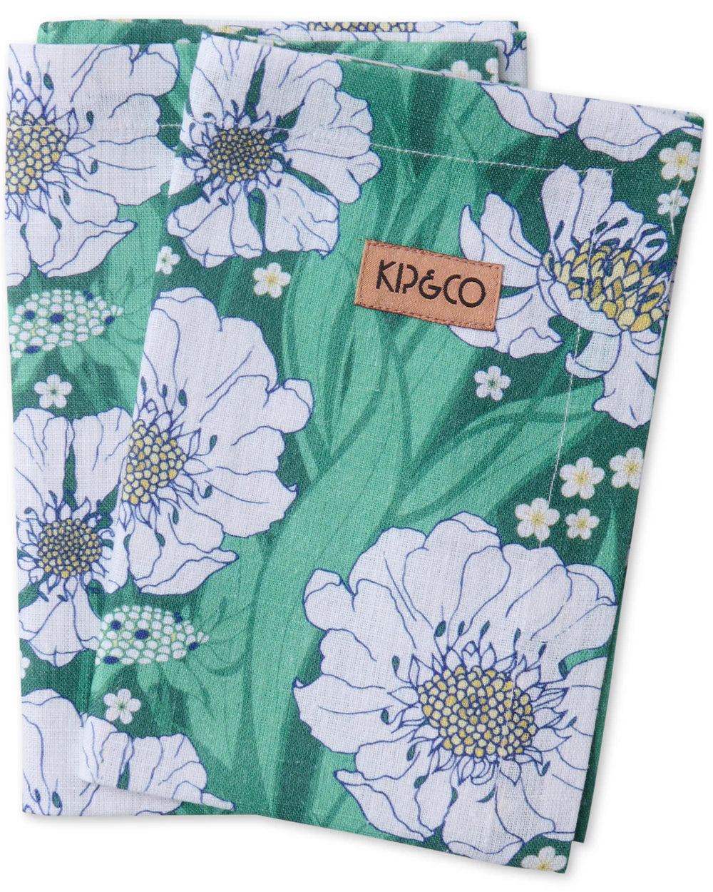 KIP & CO Napkin Set 4 TUMBLING FLOWERS GREEN