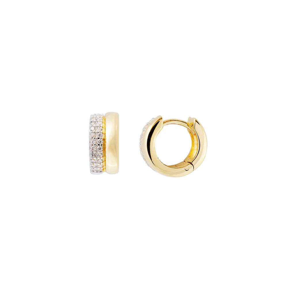 FAIRLEY Two Tone Pave Huggies