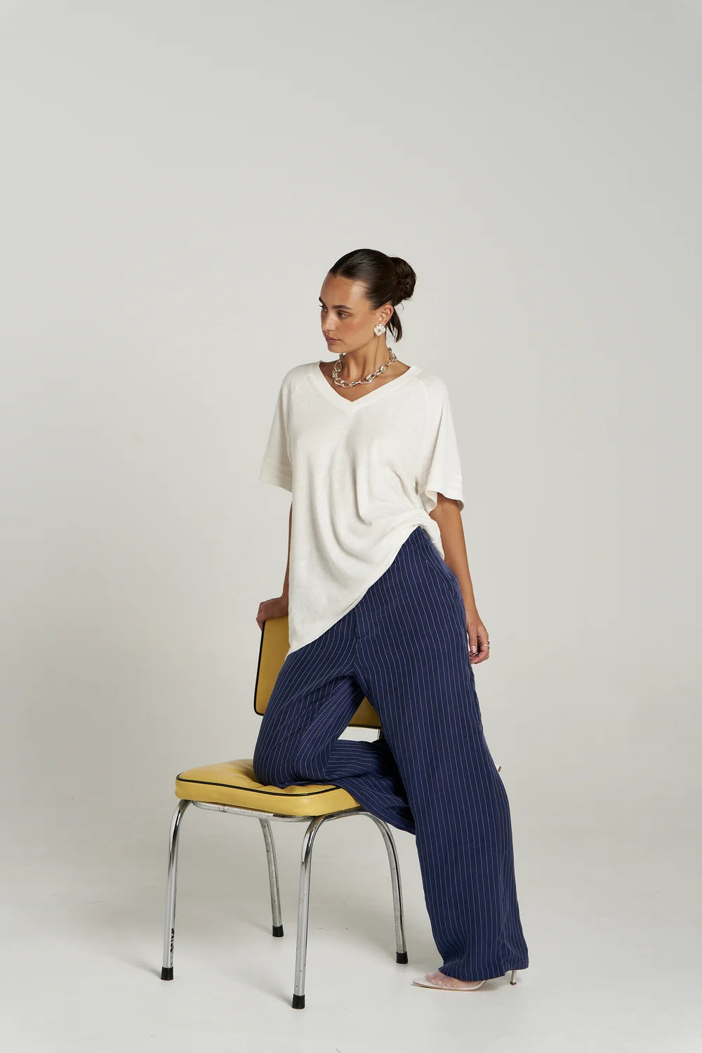 SUMMI SUMMI V Neck Tee VANILLA