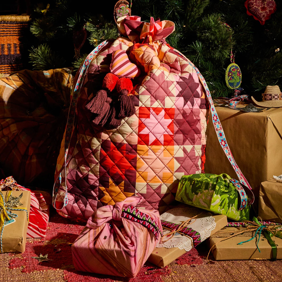 SAGE X CLARE Matilda Santa Sack POPPY