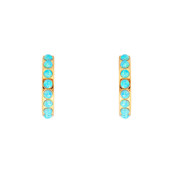 FAIRLEY Crystal Midi Hoops BLUE OPAL