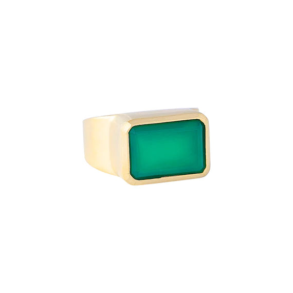 FAIRLEY Cocktail Ring GREEN AGATE
