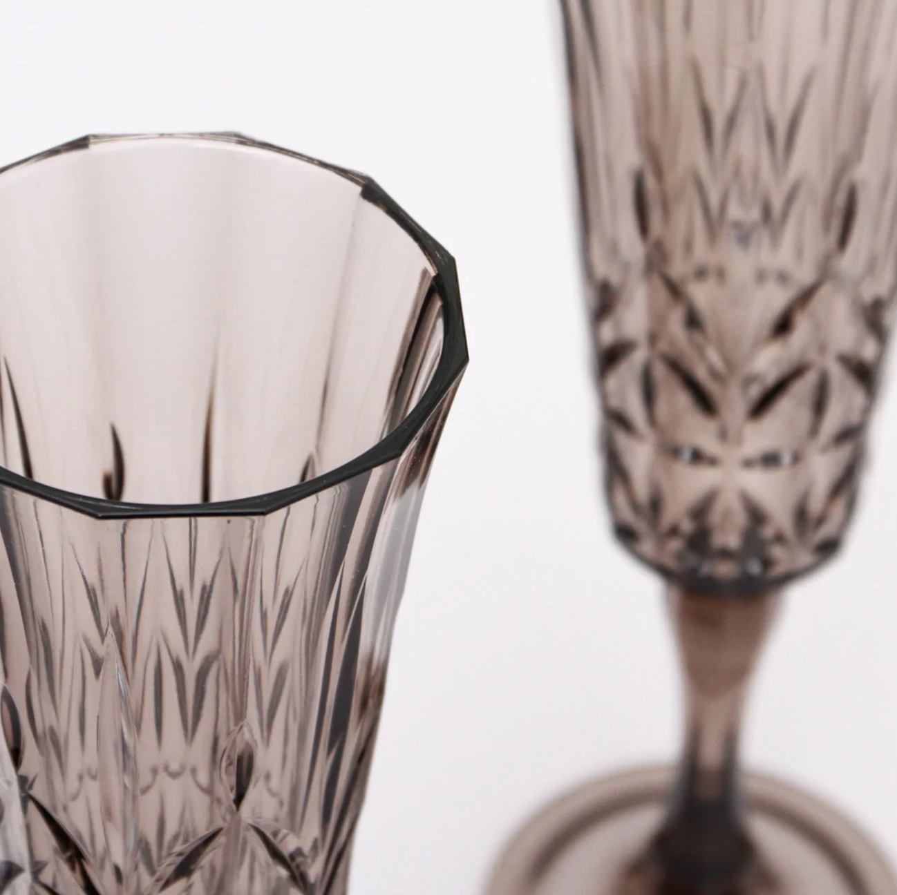 INDIGO LOVE Pavilion Acrylic Champagne Flute SMOKE