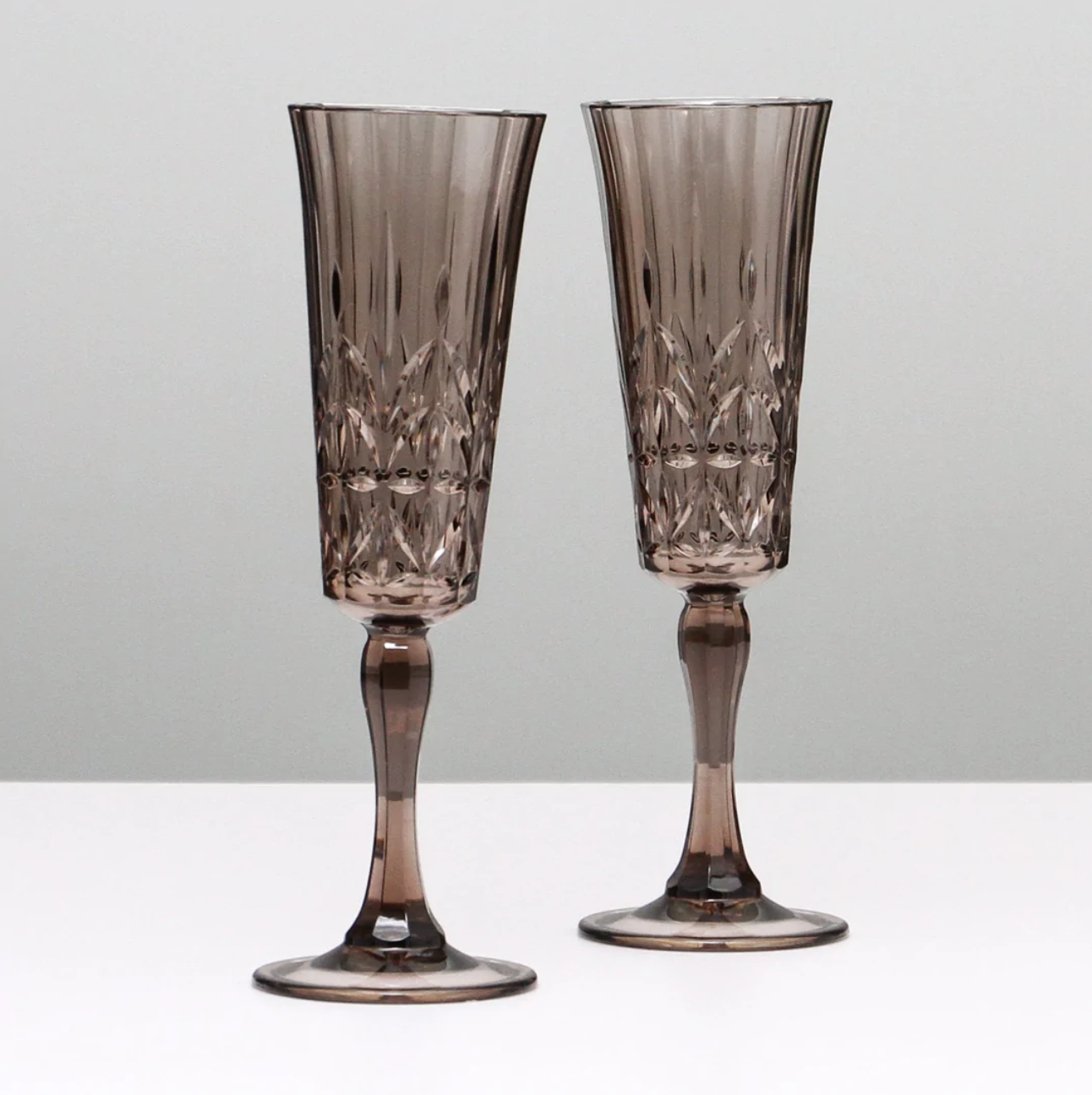 INDIGO LOVE Pavilion Acrylic Champagne Flute SMOKE
